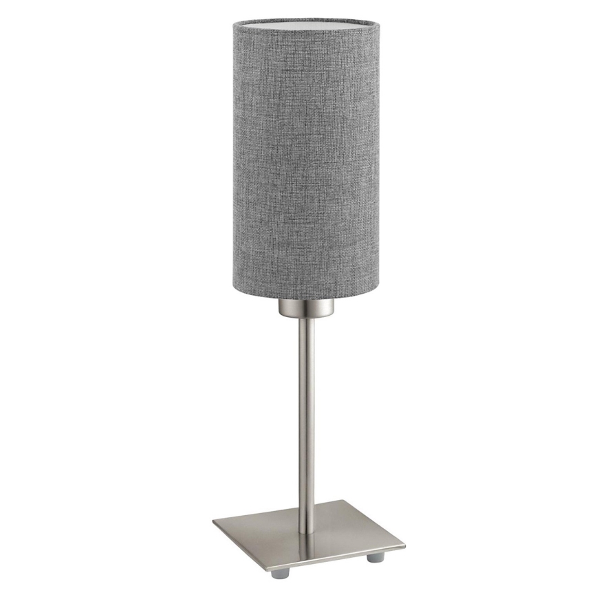 Eglo - LED  Stolní lampa TUNJA 1xE27/60W/230V 26,5 cm matný chrom/šedá