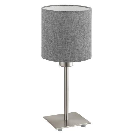 Eglo - LED  Stolní lampa TUNJA 1xE27/60W/230V 26,5 cm matný chrom/šedá
