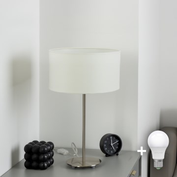 Eglo - LED  Stolní lampa TUNJA 1xE27/60W/230V 38,5 cm matný chrom/bílá