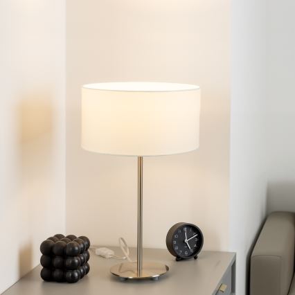 Eglo - LED  Stolní lampa TUNJA 1xE27/60W/230V 38,5 cm matný chrom/bílá