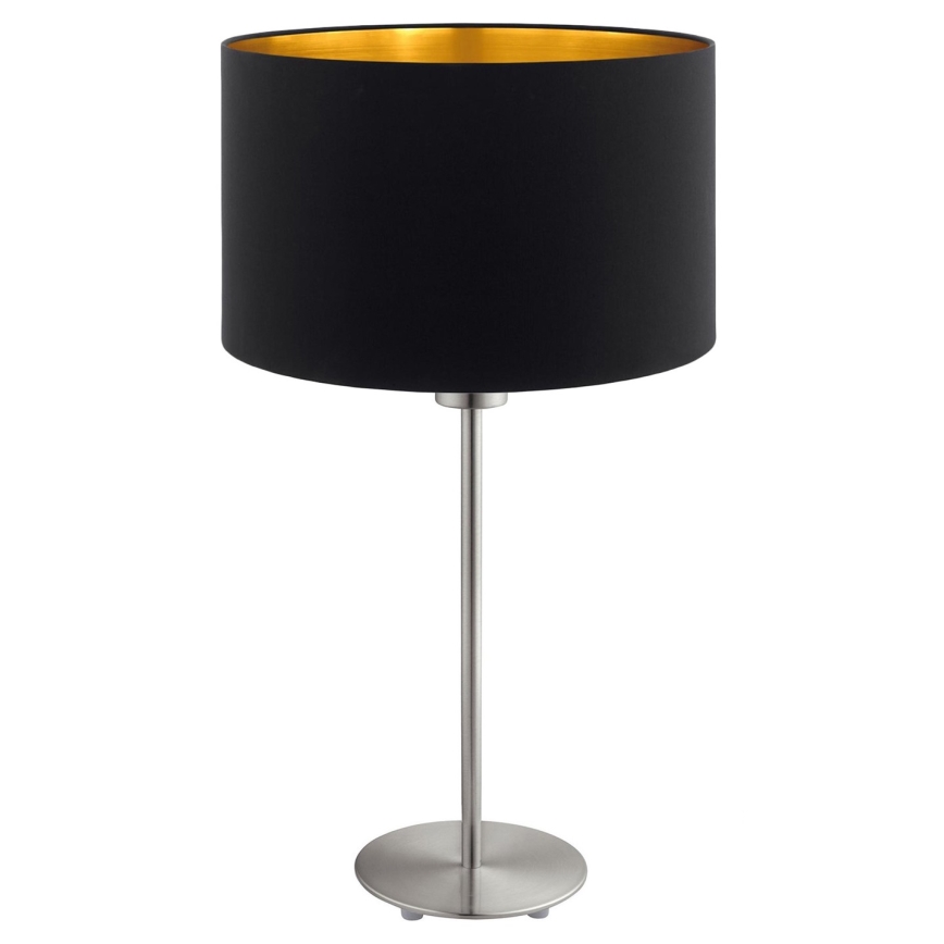Eglo - LED  Stolní lampa TUNJA 1xE27/60W/230V 38,5 cm matný chrom/černá