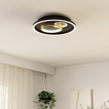 Eglo - LED Stropní svítidlo 1xLED/14W/230V + 1xLED/8,5W pr. 38 cm černá/zlatá