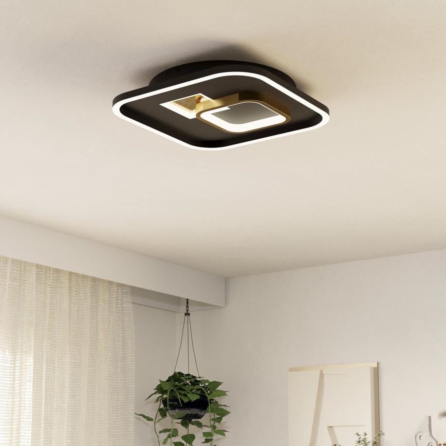 Eglo - LED Stropní svítidlo 1xLED/16,2W/230V + 1xLED/9,2W 38x38 cm černá/zlatá