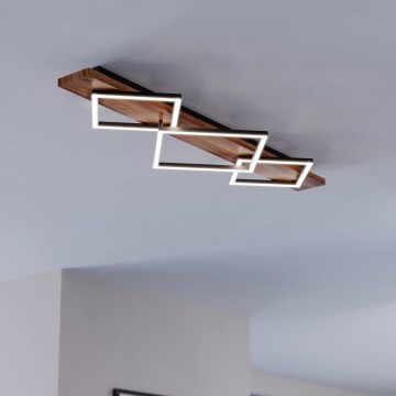 Eglo - LED Stropní svítidlo 2xLED/13W/230V + LED/16W černá/hnědá