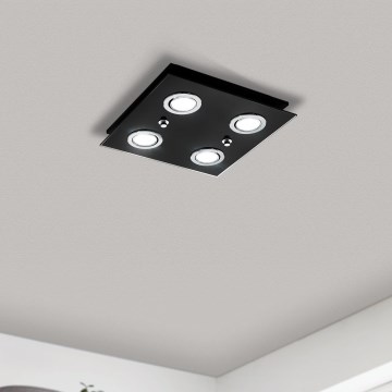 Eglo - LED Stropní svítidlo 4xGU10/2,8W/230V 3000K černá