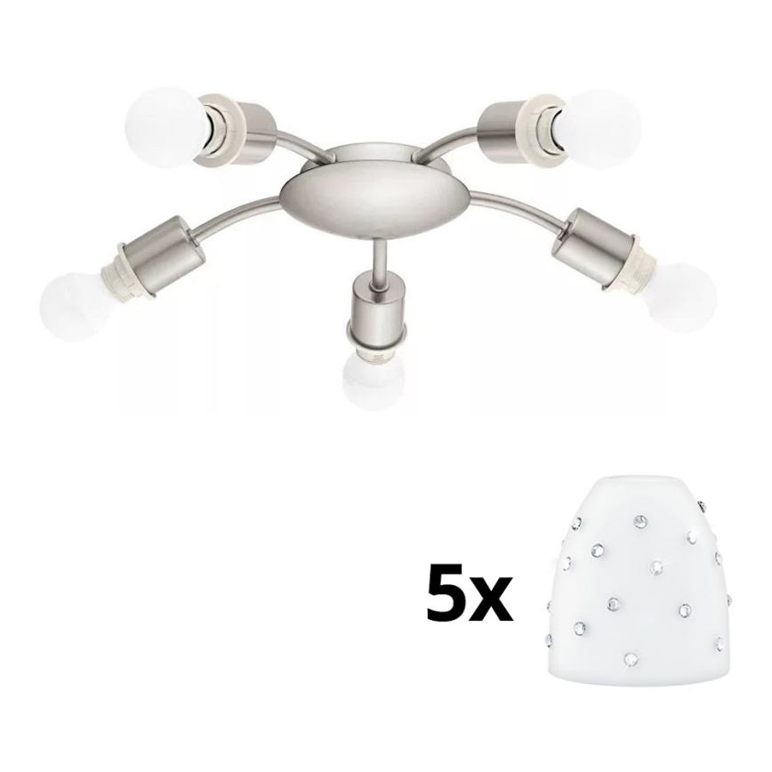 Eglo - LED Stropní svítidlo MY CHOICE 5xE14/4W/230V  matný chrom/bílá