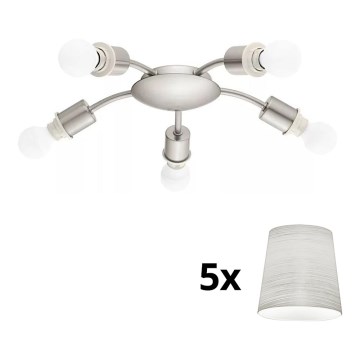 Eglo - LED Stropní svítidlo MY CHOICE 5xE14/4W/230V  matný chrom/krémová