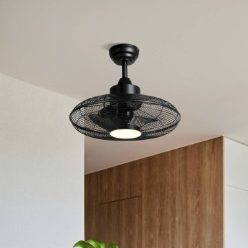 Eglo - LED Stropní ventilátor LED/15W/230V pr. 53 cm černá + dálkové ovládání