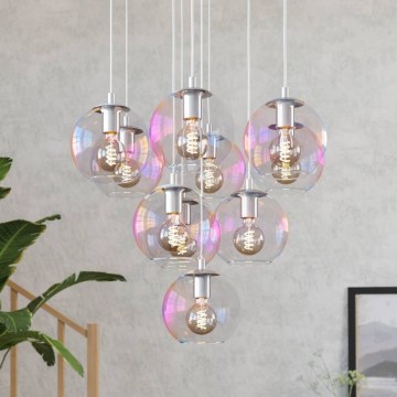 Eglo - Lustr na lanku 10xE27/60W/230V lesklý chrom/čirá
