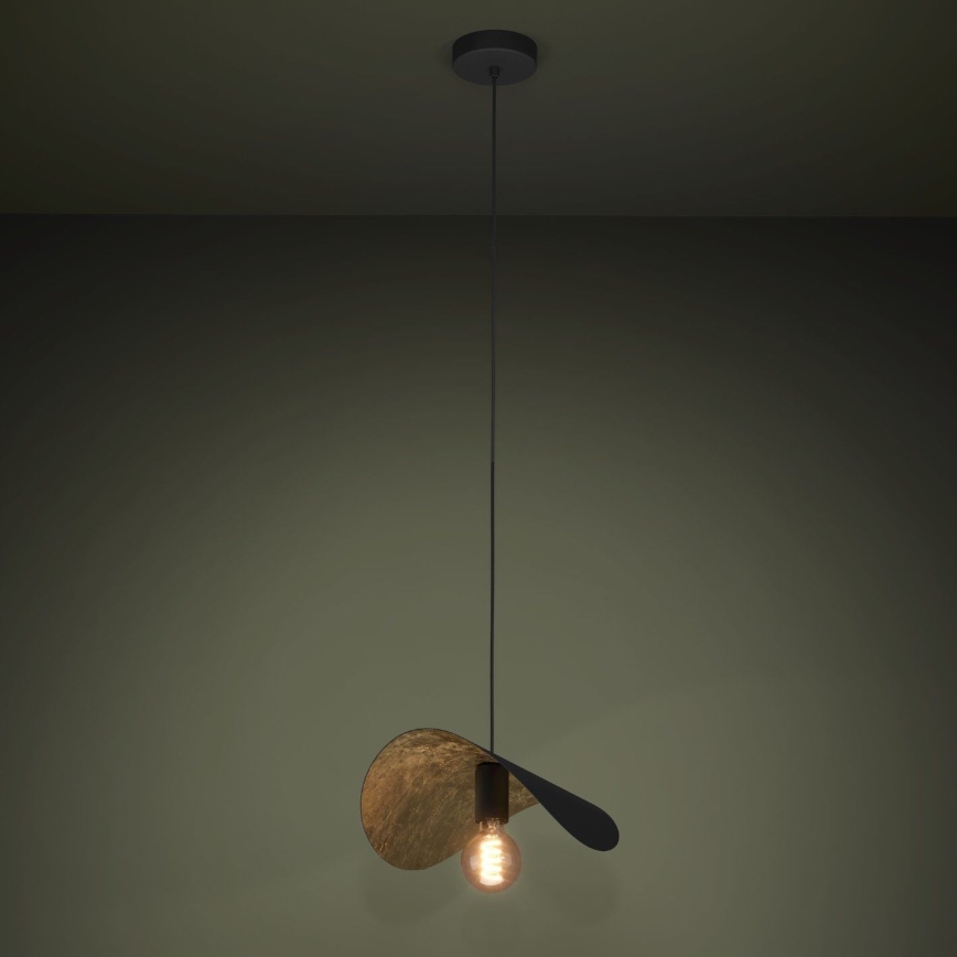 Eglo - Lustr na lanku 1xE27/40W/230V 41 cm černá/zlatá