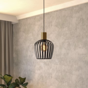 Eglo - Lustr na lanku 1xE27/40W/230V černá/zlatá