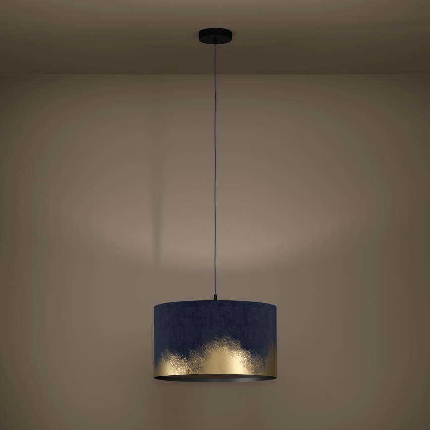 Eglo - Lustr na lanku 1xE27/40W/230V pr. 38 cm modrá/zlatá