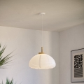 Eglo - Lustr na lanku 1xE27/40W/230V pr. 40 cm bílá/béžová