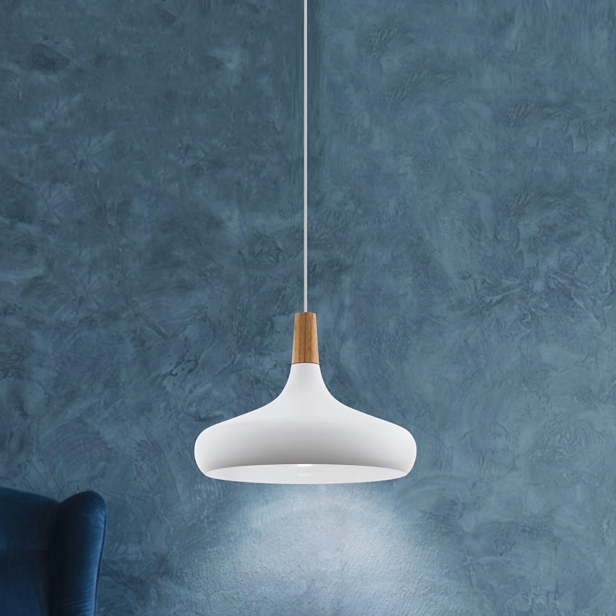 Eglo - Lustr na lanku 1xE27/40W/230V pr. 40 cm bílá
