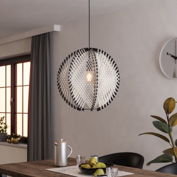 Eglo - Lustr na lanku 1xE27/40W/230V pr. 48 cm bílá/černá