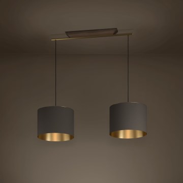Eglo - Lustr na lanku 2xE27/40W/230V hnědá/zlatá