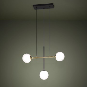Eglo - Lustr na lanku 3xE14/40W/230V zlatá/černá