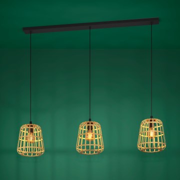 Eglo - Lustr na lanku 3xE27/40W/230V hnědá