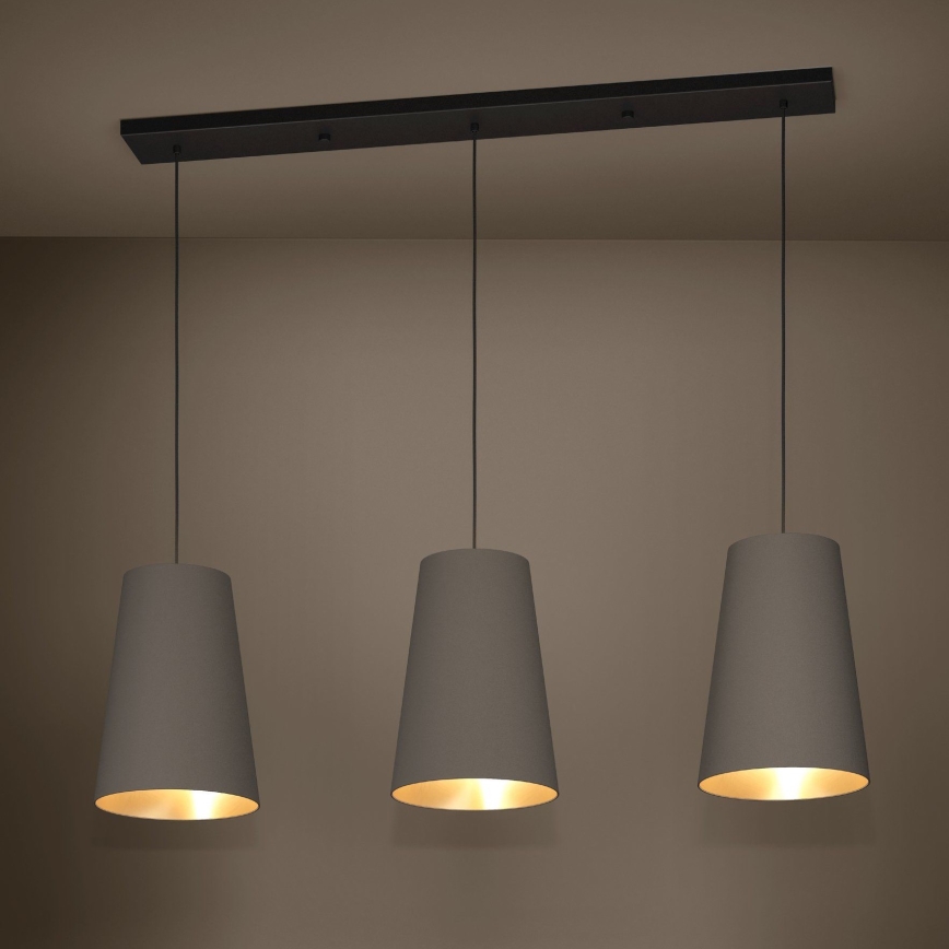 Eglo - Lustr na lanku 3xE27/40W/230V hnědá