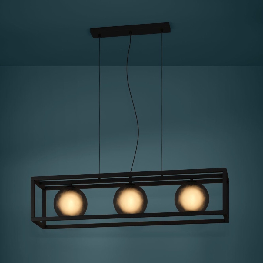 Eglo - Lustr na lanku 3xE27/40W/230V kouřová/černá