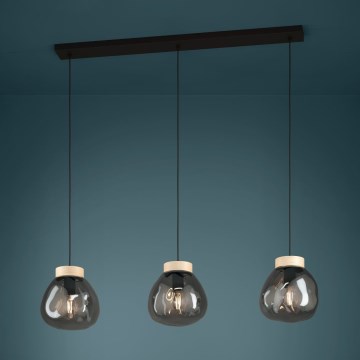 Eglo - Lustr na lanku 3xE27/40W/230V kouřová