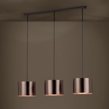 Eglo - Lustr na lanku 3xE27/60W/230V měděná