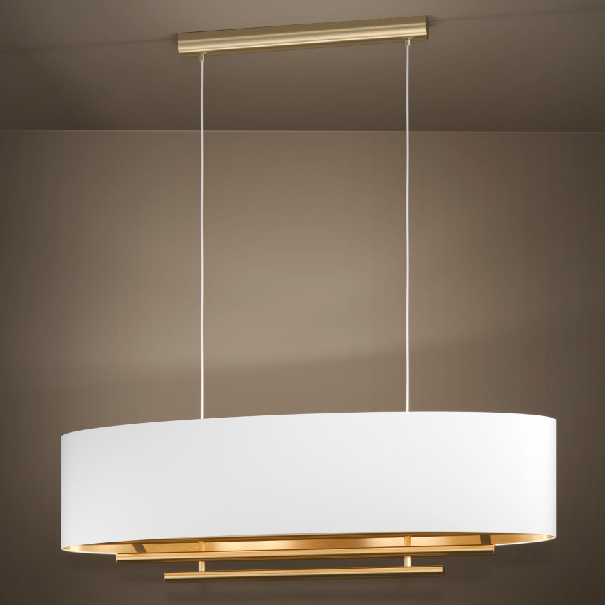 Eglo - Lustr na lanku 4xE27/40W/230V bílá/zlatá