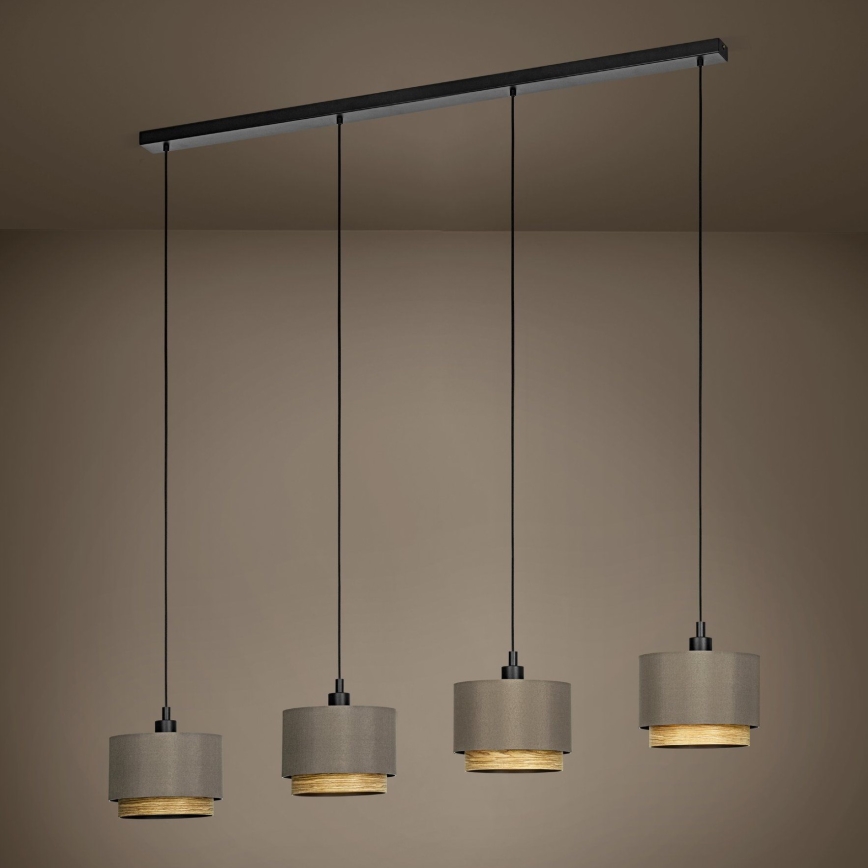 Eglo - Lustr na lanku 4xE27/40W/230V hnědá