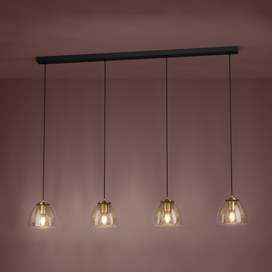 Eglo - Lustr na lanku 4xE27/40W/230V zlatá