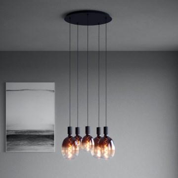 Eglo - Lustr na lanku 5xE27/40W/230V černá