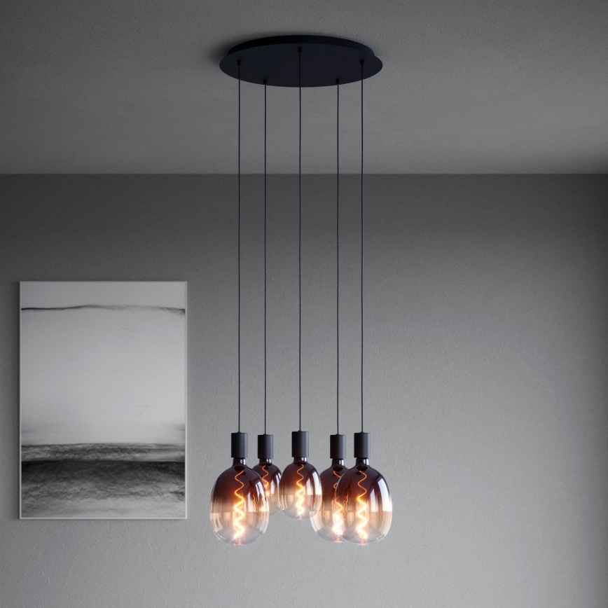 Eglo - Lustr na lanku 5xE27/40W/230V černá