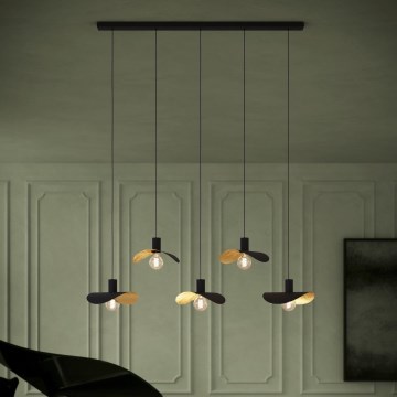 Eglo - Lustr na lanku 5xE27/40W/230V černá/zlatá