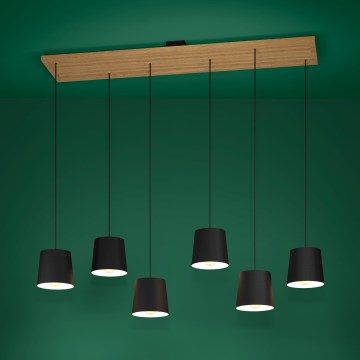 Eglo - Lustr na lanku 6xE27/40W/230V černá/hnědá