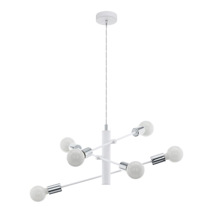 Eglo - Lustr na lanku 6xE27/60W/230V bílá