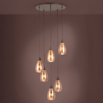 Eglo - Lustr na lanku 6xE27/60W/230V