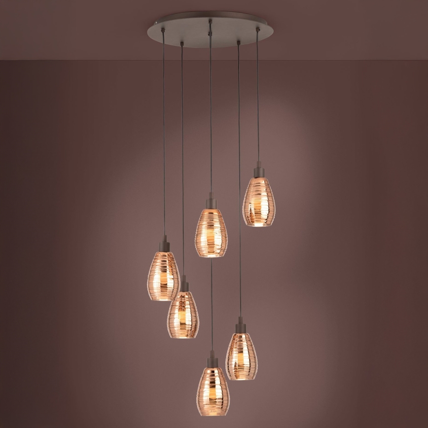 Eglo - Lustr na lanku 6xE27/60W/230V