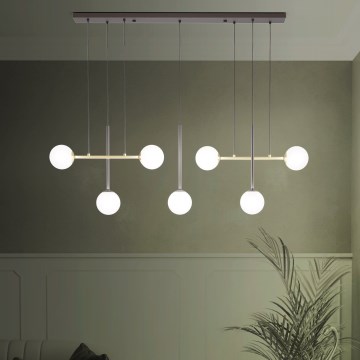 Eglo - Lustr na lanku 7xE14/40W/230V zlatá/černá