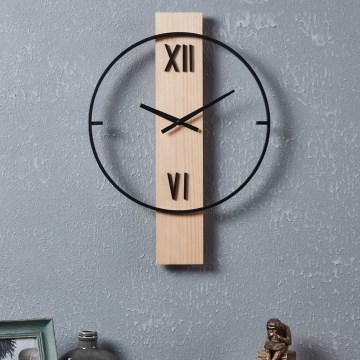 Eglo - Nástěnné hodiny 1xAA 56x40 cm dřevo/kov - FSC certifikováno