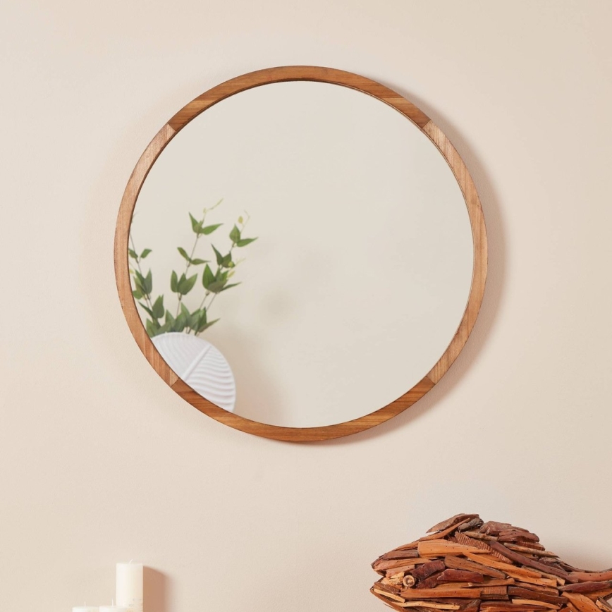 Eglo - Nástěnné zrcadlo pr. 70 cm hnědá