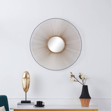 Eglo - Nástěnné zrcadlo pr. 76 cm zlatá/černá