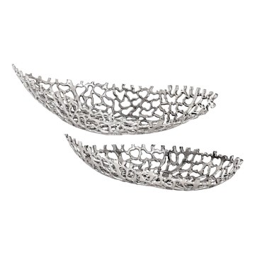 Eglo - SADA 2x Dekorační podnos 44/61 cm stříbrná