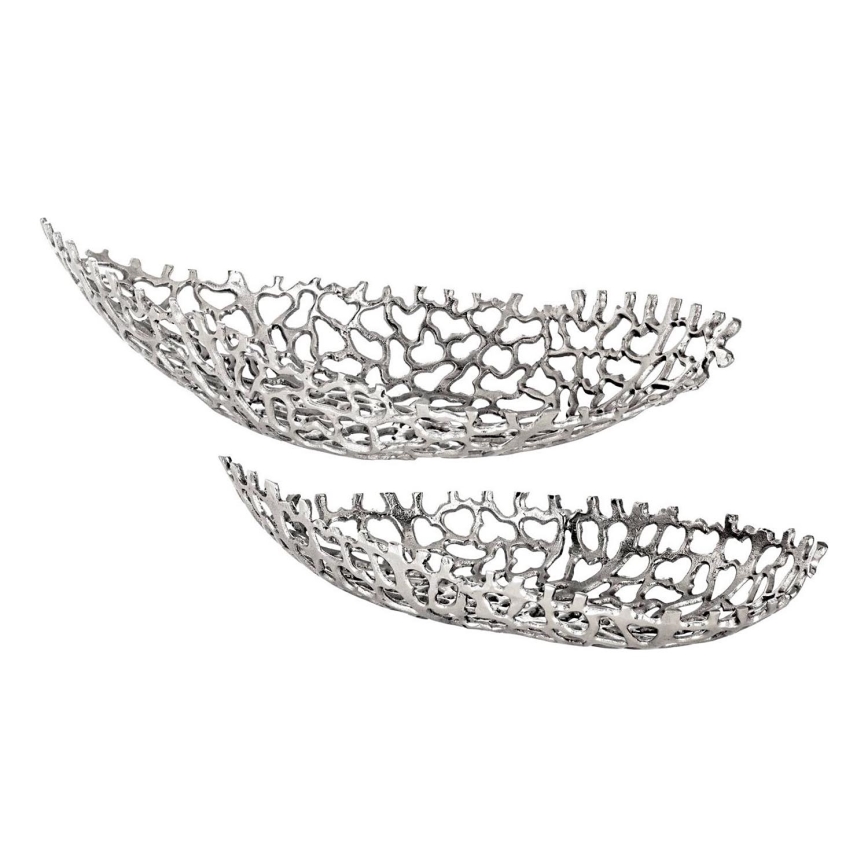 Eglo - SADA 2x Dekorační podnos 44/61 cm stříbrná