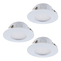 Eglo - SADA 3x LED Koupelnové podhledové svítidlo PINEDA LED/4,9W/230V IP44