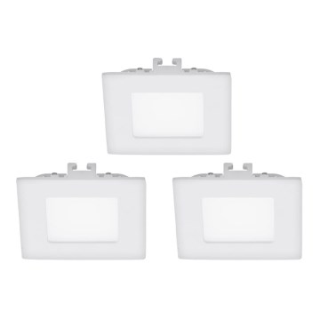Eglo - SADA 3x LED Podhledové svítidlo FUEVA 1 1xLED/2,7W/230V 8,5x8,5 cm