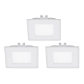 Eglo - SADA 3x LED Podhledové svítidlo FUEVA 1 LED/2,7W/230V 8,5x8,5 cm