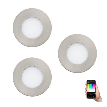 Eglo - SADA 3x LED RGB Stmívatelné podhledové svítidlo FUEVA-C 1xLED/3W/230V