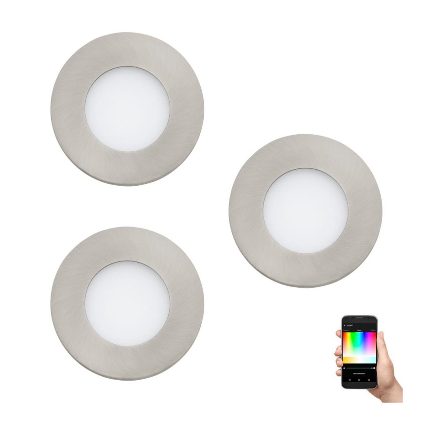 Eglo - SADA 3x LED RGB Stmívatelné podhledové svítidlo FUEVA-C 1xLED/3W/230V