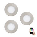 Eglo - SADA 3x LED RGB Stmívatelné podhledové svítidlo FUEVA-C 1xLED/3W/230V pr. 8,5 cm