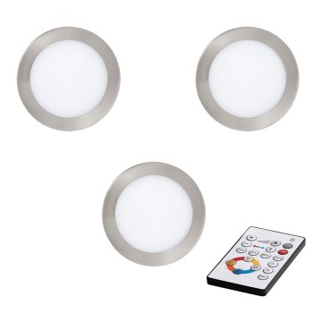 Eglo - SADA 3x LED Stmívatelné podhledové svítidlo TINUS LED/17W/230V + dálkové ovládání