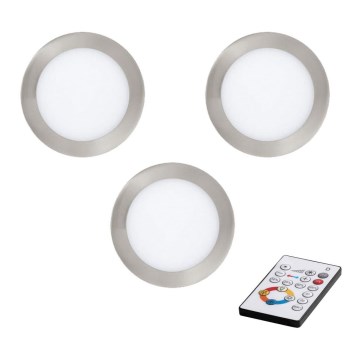 Eglo - SADA 3x LED Stmívatelné podhledové svítidlo TINUS LED/6W/12/230V + dálkové ovládání
